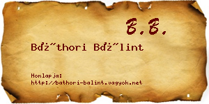 Báthori Bálint névjegykártya