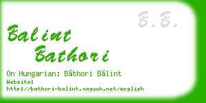 balint bathori business card